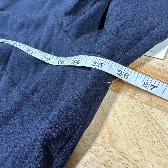 Eliza J NWT Bubble Sleeve Crepe Jumpsuit Navy Size 22W Straight Leg Pleated - Picture 7 of 9